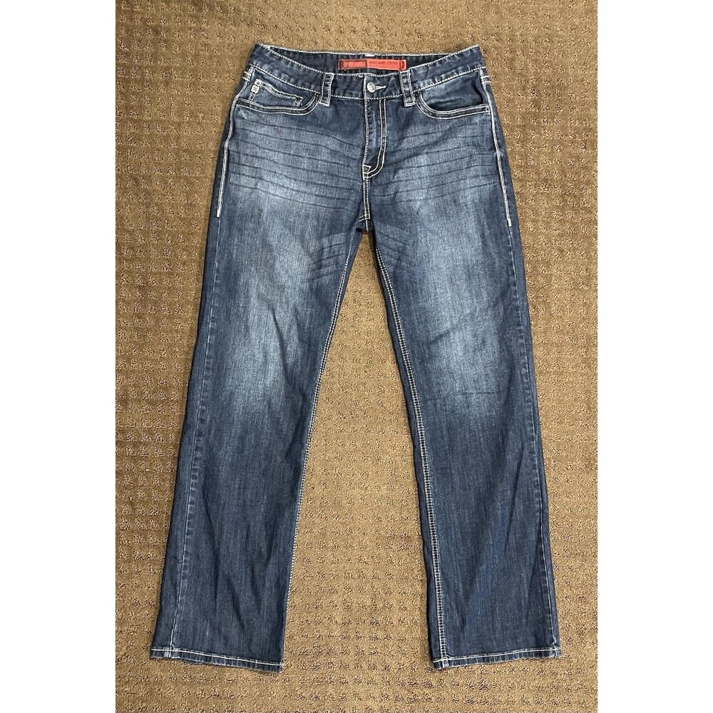 Rock & Roll Denim Jeans Mens 34x34 Double Barrel Relaxed Straight Western Cowboy